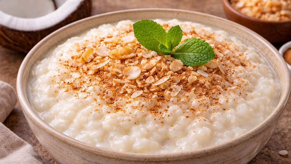 Arroz doce com leite de coco