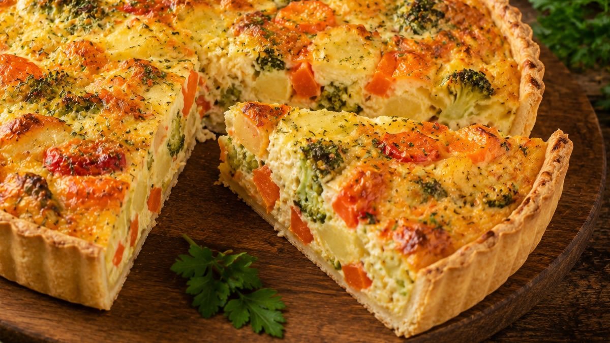 Torta de legumes com batata
