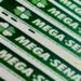 Bolas da Mega-Sena com números sorteados em fundo azul