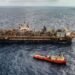 Plataforma de petróleo da Petrobras em operação no Brasil