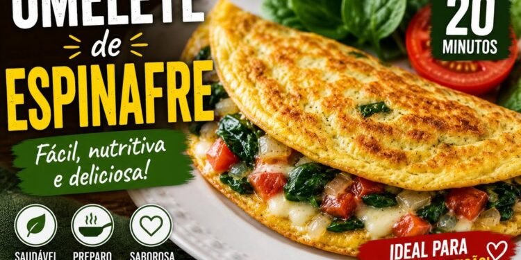Omelete de espinafre deliciosa