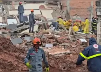 Imagem do desabamento em São Bernardo do Campo