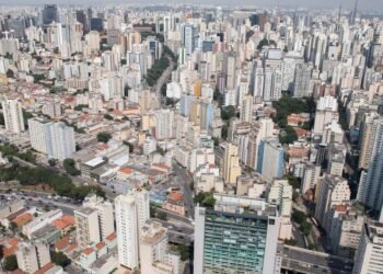 Mapa ilustrativo do IBGE referente ao crescimento da urbanização no Brasil.
