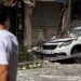 Rachaduras em torre danificada após tremor em Granada