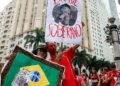 Candidato Flávio Bolsonaro em ato político em Goiânia