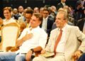 Candidato Flávio Bolsonaro durante reunião em São Paulo