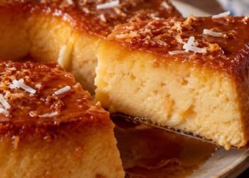 Pudim de pão com coco